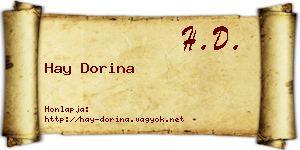 Hay Dorina névjegykártya